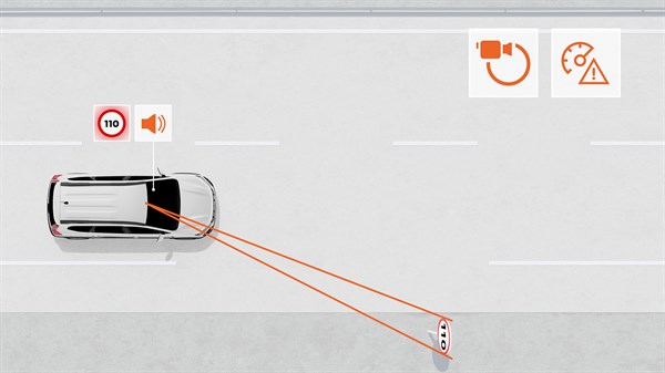 Reconnaissance des panneaux de signalisation avec alerte de survitesse